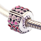 Silver Burst of Love Clip Enamel Beads For Bracelets
