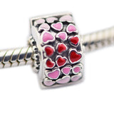 Silver Burst of Love Clip Enamel Beads For Bracelets