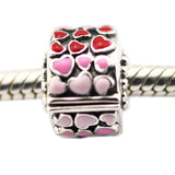 Silver Burst of Love Clip Enamel Beads For Bracelets