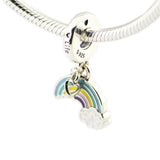 Rainbow Charm Sterling Silver Beads for Bracelets