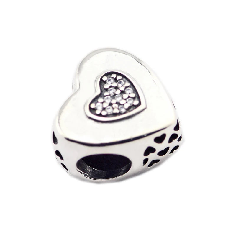 Sterling Silver Heart Charms for 925 Silver Bracelets