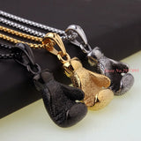 Men's Stainless Steel Boxing Glove Pendant Necklace