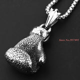 Men's Stainless Steel Boxing Glove Pendant Necklace