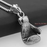 Men's Stainless Steel Boxing Glove Pendant Necklace