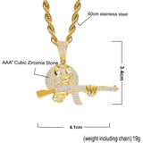Men's Charm Chain Ice Out Cubic Zircon Cartoon Emoticon Pendant Necklace