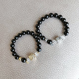 Men's Agate Stone Beaded Elastic Bracelet