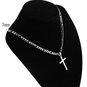 Punk Stainless Steel Chain Pendant Necklace Waterproof Silver Jewelry