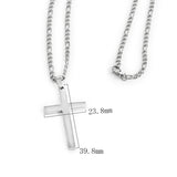 Punk Stainless Steel Chain Pendant Necklace Waterproof Silver Jewelry