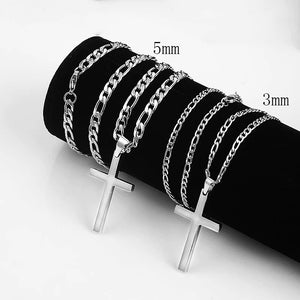 Punk Stainless Steel Chain Pendant Necklace Waterproof Silver Jewelry