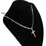 Punk Stainless Steel Chain Pendant Necklace Waterproof Silver Jewelry