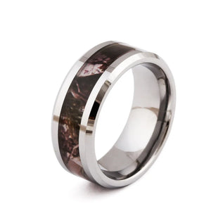 Mens Tungsten Steel Wedding Rings 8mm Wood Grain Band Size 7-10