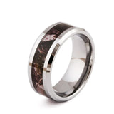 Mens Tungsten Steel Wedding Rings 8mm Wood Grain Band Size 7-10