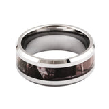 Mens Tungsten Steel Wedding Rings 8mm Wood Grain Band Size 7-10