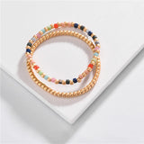 Beaded Bracelets Double Elastic Strands Jewelry Mix for Women