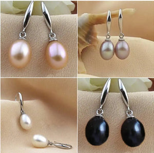 Freshwater Pearl Silver Dangle Earrings