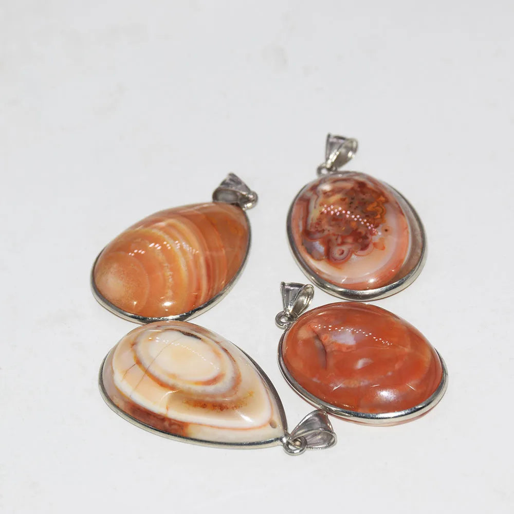 Vintage Yellow Stripe Agate Healing Pendant for Woman