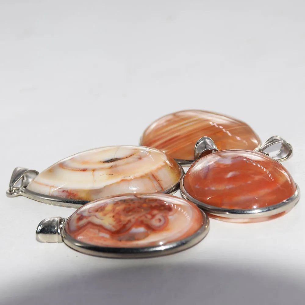 Vintage Yellow Stripe Agate Healing Pendant for Woman