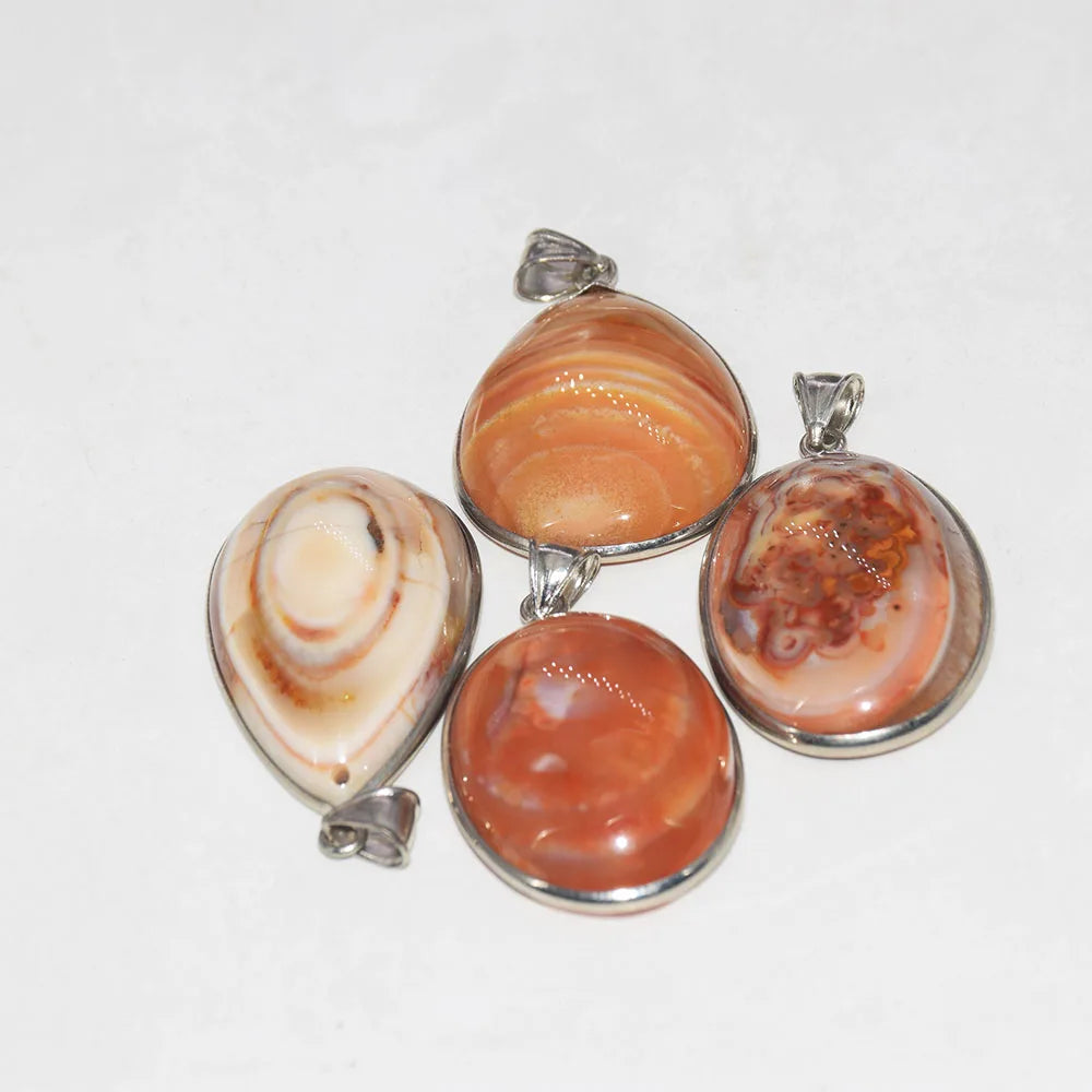 Vintage Yellow Stripe Agate Healing Pendant for Woman