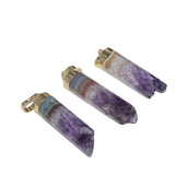 Druzy Amethyst Stone Pendant Plating Crown Purple Crystal Quartz Healing