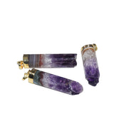 Druzy Amethyst Stone Pendant Plating Crown Purple Crystal Quartz Healing
