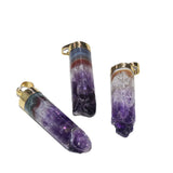 Druzy Amethyst Stone Pendant Plating Crown Purple Crystal Quartz Healing