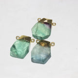 Natural Green Fluorite Irregular Pendant with God Cap Face