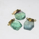 Natural Green Fluorite Irregular Pendant with God Cap Face