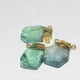 Natural Green Fluorite Irregular Pendant with God Cap Face