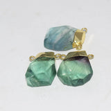 Natural Green Fluorite Irregular Pendant with God Cap Face