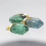 Natural Green Fluorite Irregular Pendant with God Cap Face
