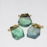 Natural Green Fluorite Irregular Pendant with God Cap Face