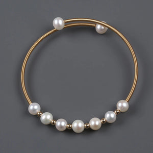 Freshwater Pearl Beads Charm Bracelet Bangle