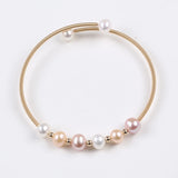 Freshwater Pearl Beads Charm Bracelet Bangle