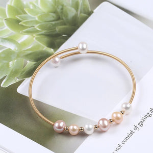 Freshwater Pearl Beads Charm Bracelet Bangle