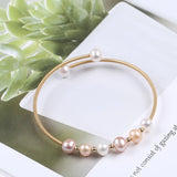 Freshwater Pearl Beads Charm Bracelet Bangle