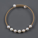 Freshwater Pearl Beads Charm Bracelet Bangle