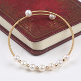 Freshwater Pearl Beads Charm Bracelet Bangle