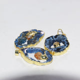 Agate Geode Druzy Pendant Stripe Irregular Stone for Women