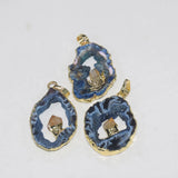 Agate Geode Druzy Pendant Stripe Irregular Stone for Women