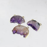 Natural Amethyst Moon Pendant Women Geode Druzy Necklace