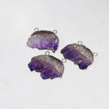 Natural Amethyst Moon Pendant Women Geode Druzy Necklace