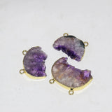 Natural Amethyst Moon Pendant Women Geode Druzy Necklace