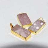 Pink Crystal Quartz Pendant for Women Gift