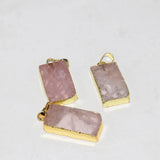 Pink Crystal Quartz Pendant for Women Gift