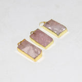 Pink Crystal Quartz Pendant for Women Gift
