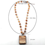 Natural Stone Rosary Chain Stone Pendant Choker Necklace
