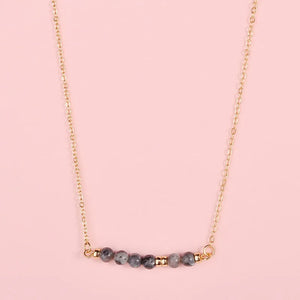 Natural Stone Bar Pendant Choker Necklace