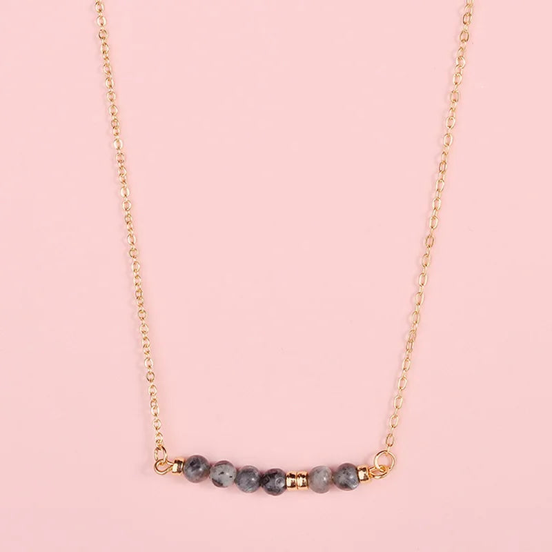 Natural Stone Bar Pendant Choker Necklace