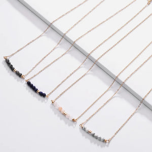 Natural Stone Bar Pendant Choker Necklace