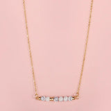 Natural Stone Bar Pendant Choker Necklace